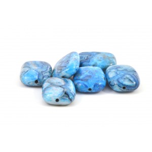 Rectangle semi-precious bead blue crazy lace Agate (pack of 14 beads) 